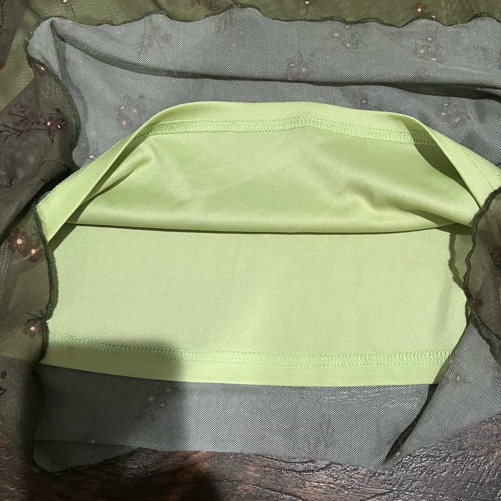 Cider Olive and Brown Strapless Dress - Picture 2 of 5